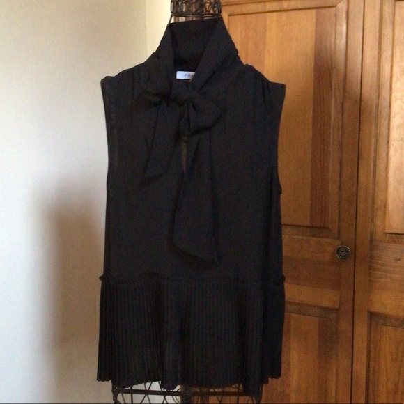 Frame Denim Tops - Frame Tie Neck Black Silk Blouse, Medium